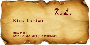 Kiss Larion névjegykártya